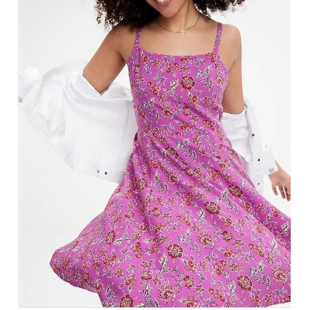 Gap - Plum - Spaghetti Strap Floral Mini Dress - Size Medium